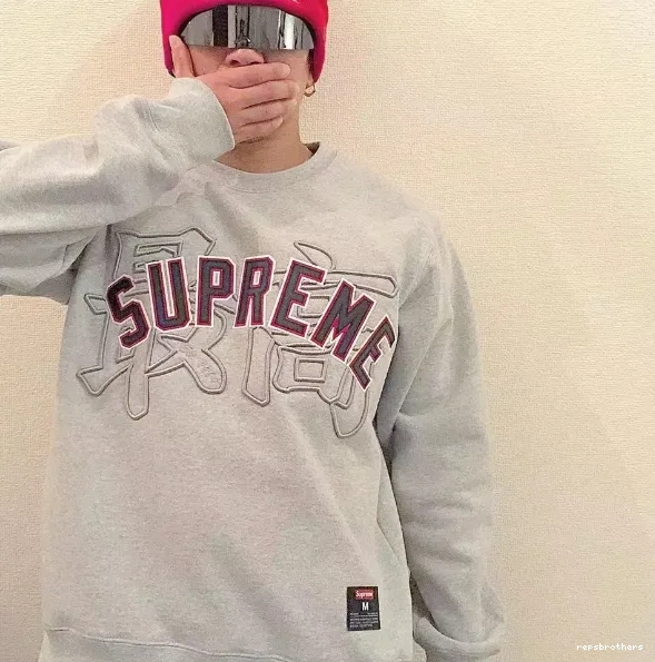 Grey Logo Hoodie Kanji Round Blue S 20SS XL White Embroidered Neck Black Crewneck Royal L Highest M 0609